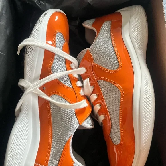 Authentic & beautiful Prada America Vibrant Orange and White  display picture 3